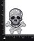 Silver Shimmery Skull, Crossbones, Embroidered, Iron on Patch